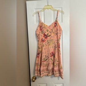 Woman’s large midi dress coral and floral from Old Navy